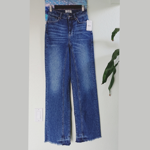 Free People Relaxed Straight Slouch Jeans Raw Hem - Picture 7 of 11